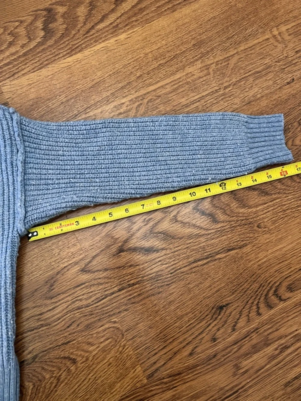 American Eagle Blue Cropped Sweater XS Chunky Knit Crewneck - Picture 7 of 8